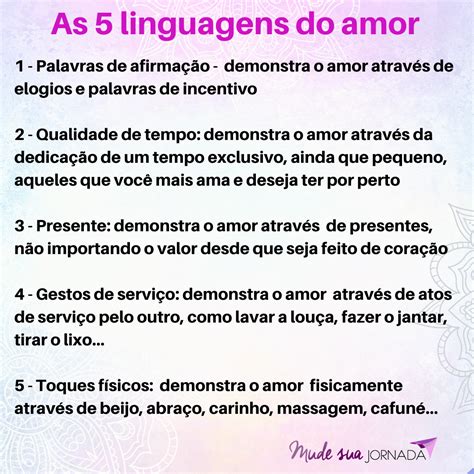 quais são as 5 linguagens do amor